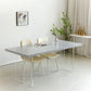 Wood Top Dining Table Double Pedestal Table for Home Kitchen Dinner