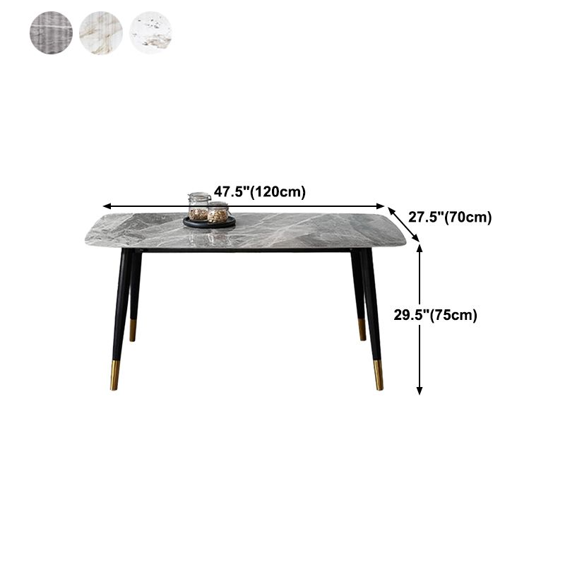 Living Room Furniture Stone 4 Solid Wood Legs Traditional Luxury Dining Table Clearhalo ' dining_table' 'Dining Tables & Seating' 'Dining Tables' 'furn' 'furn_dining_table' 'Furniture' 'furniture_dining_table' 'Kitchen & Dining Furniture' 'kitchen&dining_furn' 'kitchen' 'kitchen_dining_table' 1200x1200_e047c624-ac1a-43f2-952e-764c644b483f