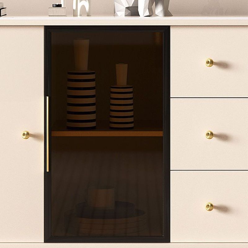 Tavolo a buffet in pietra glam a scaffalatura regolabile credenza a buffet con cassetti e armadi