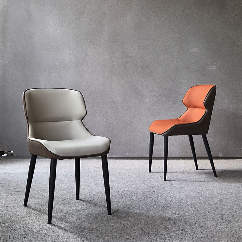 Contemporary Metal Dining Room Chairs Wingback Armless Chair for Home Use Clearhalo ' kitchen&dining_furn' 'Dining Chairs' 'Dining Tables & Seating' 'dining_chair' 'furn' 'furn_dining_chair' 'Furniture' 'furniture_dining_chair' 'Kitchen & Dining Furniture' 'kitchen' 1200x1200_e04b7045-89be-461b-a68b-8c018f2a04a2