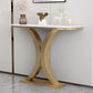 Tavolo console in marmo glam mezza luna astratto 12 "w tavolo accento per sala