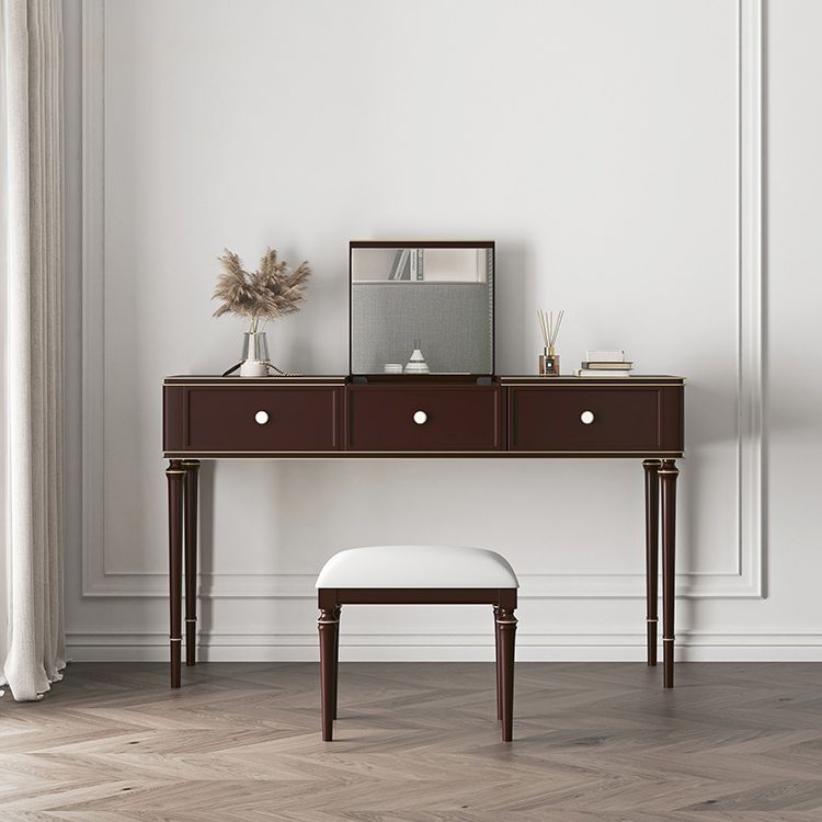 Make-up Vanity Mirrored Wood Dressing Table Padded Stool Set Clearhalo 'Bedroom Furniture' 'furn' 'furn_makeup_vanities' 'Furniture' 'Makeup Vanities' 'makeup_vanities' 1200x1200_e04b99fa-fe4c-437c-9312-e9bda2f10b5b