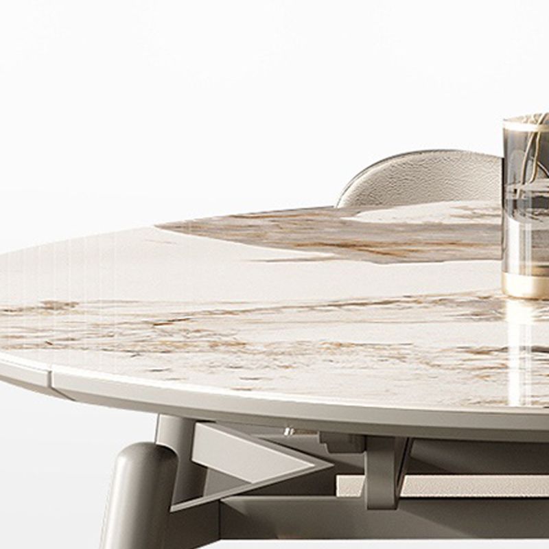 Wood Base Dining Table Contemporary Extendable Dinner Table for Home Clearhalo 'Dining Tables & Seating' 'Dining Tables' 'dining_table' 'furn' 'furn_dining_table' 'Furniture' 'Kitchen & Dining Furniture' 1200x1200_e04be948-e320-4004-b086-f1a843557b00
