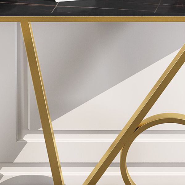 Modern 31.5" Tall Console Table Stone Abstract Base End Table for Hall