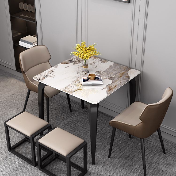 4-foot Stone Dinning Table Industrial Style Square Furniture for Indoor Clearhalo ' dining_table' 'Dining Tables & Seating' 'Dining Tables' 'furn' 'furn_dining_table' 'Furniture' 'furniture_dining_table' 'Kitchen & Dining Furniture' 'kitchen&dining_furn' 'kitchen' 'kitchen_dining_table' 1200x1200_e04e2da4-a583-4f77-8ee4-93d1eabd98c0