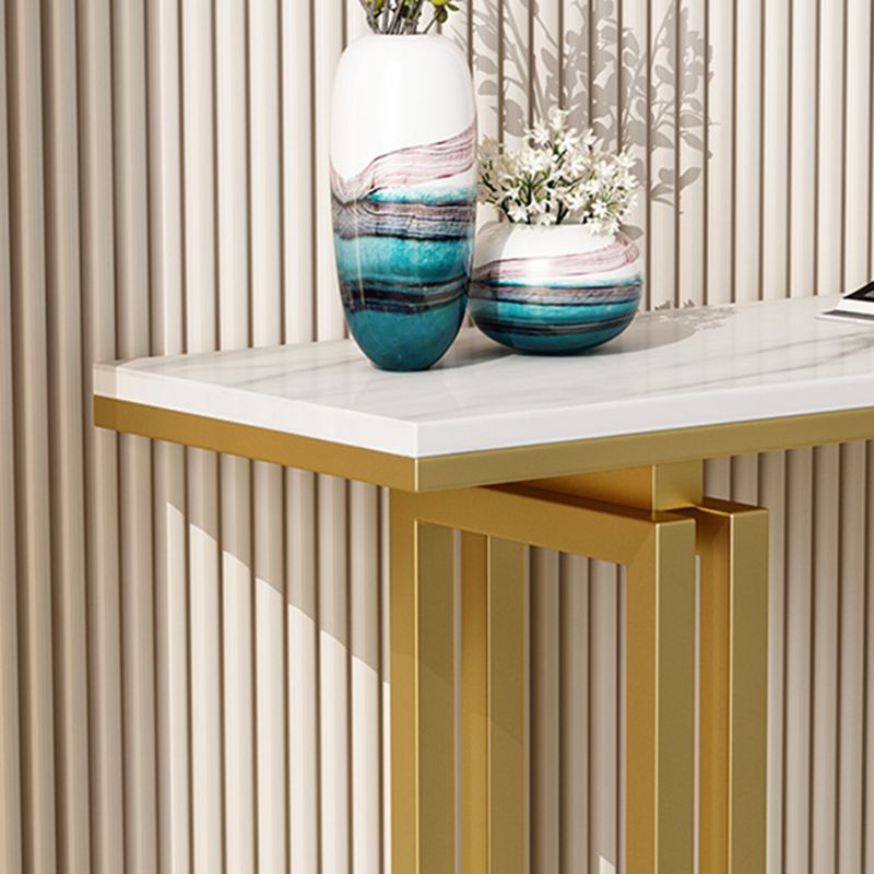 Tavolo da accento superiore moderno rettangolo con base di ferro per la tavola della console Hall