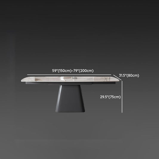 Rectangle Sintered Stone Dining Table Set 1/4/5/7 Pieces Dining Set for Kitchen Clearhalo 'Dining Room Sets' 'Dining Tables & Seating' 'dining_room_set' 'furn' 'furn_dining_room_set' 'Furniture' 'Kitchen & Dining Furniture' 1200x1200_e04f6011-3080-4514-8776-5b9f4a9449a0