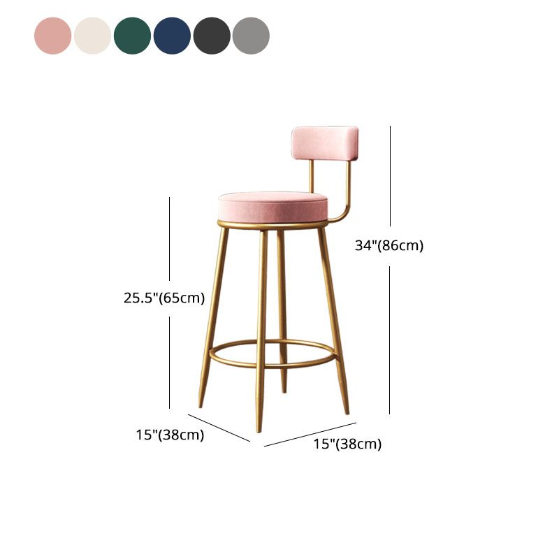 Nordic Design Low Back Armless Stools with Cushion Upholstered Counter Height Stool Clearhalo 'Bar Furniture' 'Bar Stools' 'bar_stools' 'furn' 'furn_bar_stools' 'Furniture' 'furniture_bar_stools' 'Kitchen & Dining Furniture' 1200x1200_e04f839d-0825-405e-ace3-18f62355b91a