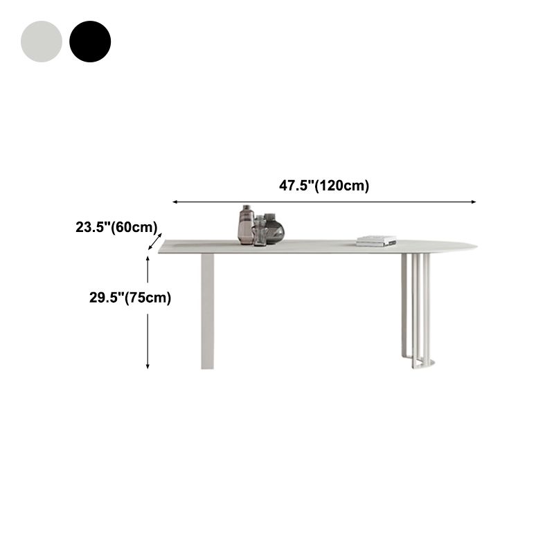 Modern Style Dining Table White Top Sintered Stone Table for Home Clearhalo 'Dining Tables & Seating' 'Dining Tables' 'dining_table' 'furn' 'furn_dining_table' 'Furniture' 'Kitchen & Dining Furniture' 1200x1200_e05090a0-85dd-4fd0-a083-a63f07d6b93d