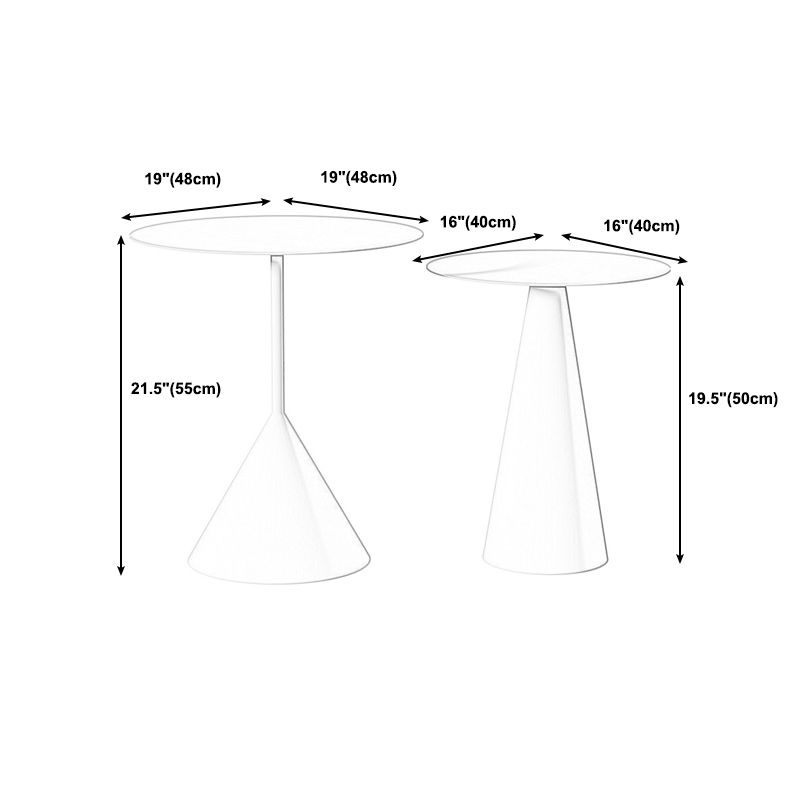 Pedestal Metal Coffee Table Round Black/White Cocktail Table