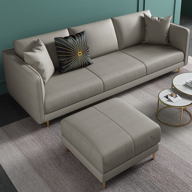 32.28" D x 72.83" W x 33.07" H Faux Leather Tuxedo Arm Sofa with Bolster Pillows Clearhalo 'furn' 'furn_sofas' 'Furniture' 'furniture_sofas' 'kitchen' 'kitchen_sofas' 'Living Room Furniture' 'Sofa' 'sofas' 1200x1200_e0514d44-fe07-43e2-95ca-1af4d5b07bb9