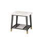 Rectangle Slate Top Side Table 21.65" Tall Metal 4 Legs End Table with Shelf Clearhalo 'Coffee & Accent Tables' 'End & Side Tables' 'end_side_tables' 'furn' 'furn_end_side_tables' 'Furniture' 'Living Room Furniture' 1200x1200_e051b18c-5282-4fbf-bd92-52bb178eb4b7