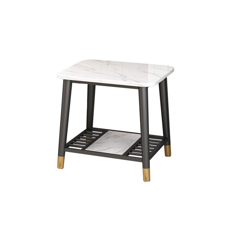 Rectangle Slate Top Side Table 21.65" Tall Metal 4 Legs End Table with Shelf Clearhalo 'Coffee & Accent Tables' 'End & Side Tables' 'end_side_tables' 'furn' 'furn_end_side_tables' 'Furniture' 'Living Room Furniture' 1200x1200_e051b18c-5282-4fbf-bd92-52bb178eb4b7
