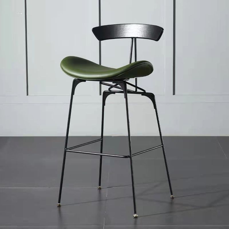Contemporary Faux Leather Bar Stool 39" Indoor Stool with Metal Base Clearhalo 'Bar Furniture' 'Bar Stools' 'bar_stools' 'furn' 'furn_bar_stools' 'furniture_bar_stools' 'Kitchen & Dining Furniture' 'kitchen&dining_furn' 'kitchen' 'kitchen_furn' Furniture' 1200x1200_e0527326-1804-4689-8268-2c0599403e7a