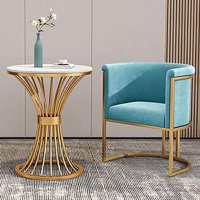 Sedie laterali rivestite di lusso in stile scandinavo Solido posteriore a braccio