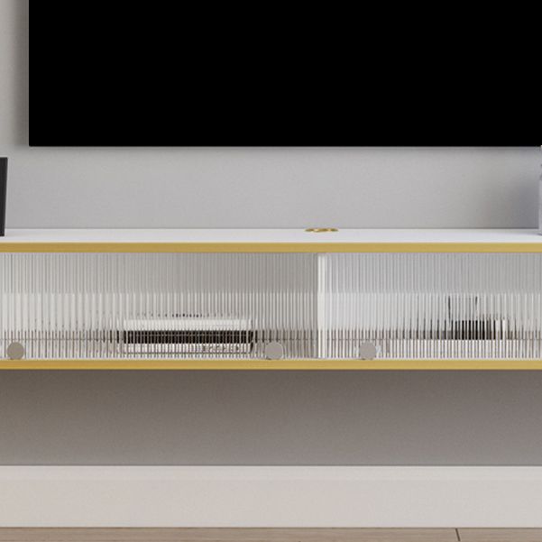 Stand à télévision blanche de style contemporain armoire télévisée murale en bois fausse en bois