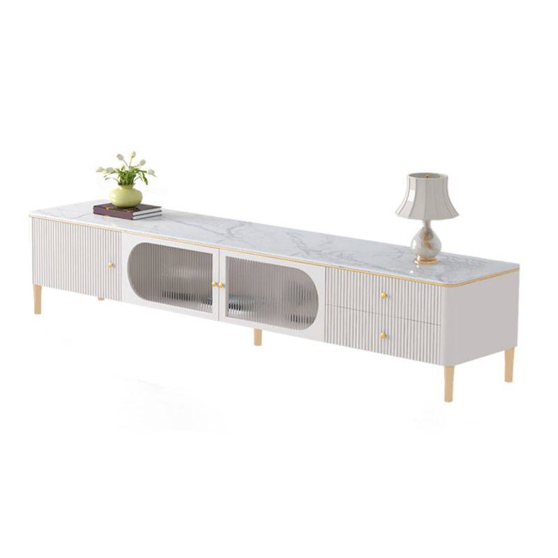 Modern TV Console Stone Media Console TV Stand with 2 Drawers Clearhalo 'furn' 'furn_tv_stands_entertainment_centers' 'Furniture' 'Living Room Furniture' 'TV Stands & Entertainment Centers' 'TV Stands & Media Storage Furniture' 'tv_stands_entertainment_centers' 1200x1200_e0536745-b0de-4a0a-8c08-470b27a58637