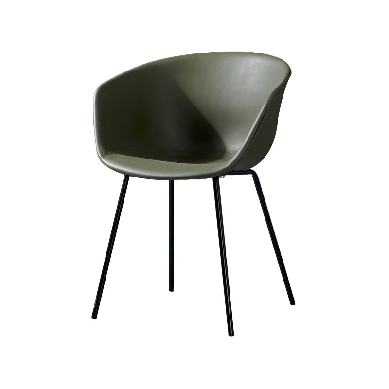 Leather Metal Industrial Dining Chair Dining Room Solid Back Chair with Arm Clearhalo ' kitchen&dining_furn' 'Dining Chairs' 'Dining Tables & Seating' 'dining_chair' 'Furniture' 'furniture_dining_chair' 'Kitchen & Dining Furniture' 'kitchen' 1200x1200_e0539ace-a972-44cd-962f-20b14857cca4