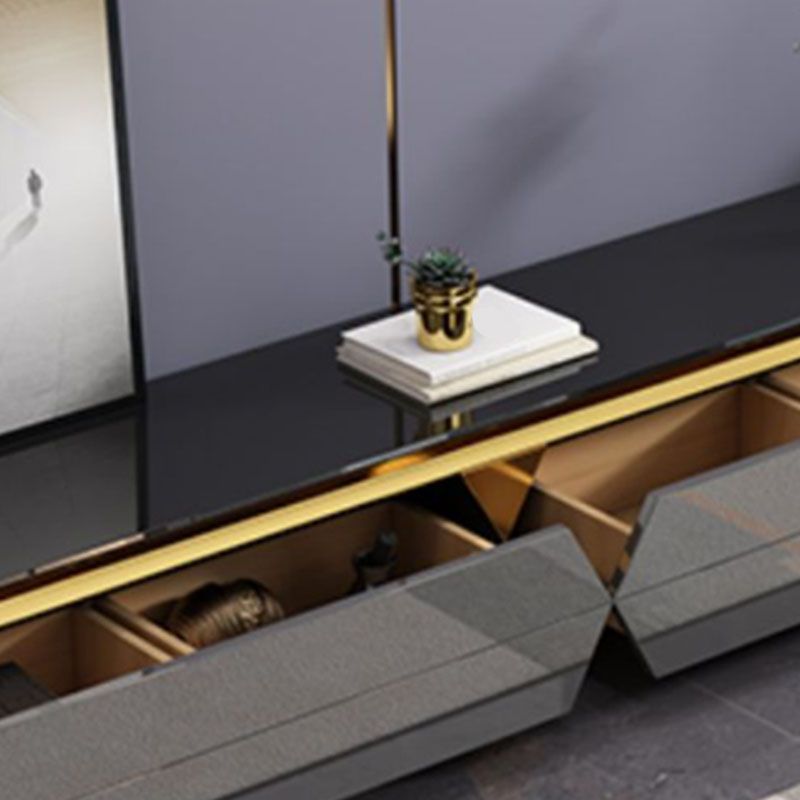Glass TV Stand Console Enclosed Storage TV Console with Drawers Clearhalo 'furn' 'furn_tv_stands_entertainment_centers' 'Furniture' 'Living Room Furniture' 'TV Stands & Entertainment Centers' 'TV Stands & Media Storage Furniture' 'tv_stands_entertainment_centers' 1200x1200_e0544ffa-4e7e-41f3-8468-6e40fce6e0bd