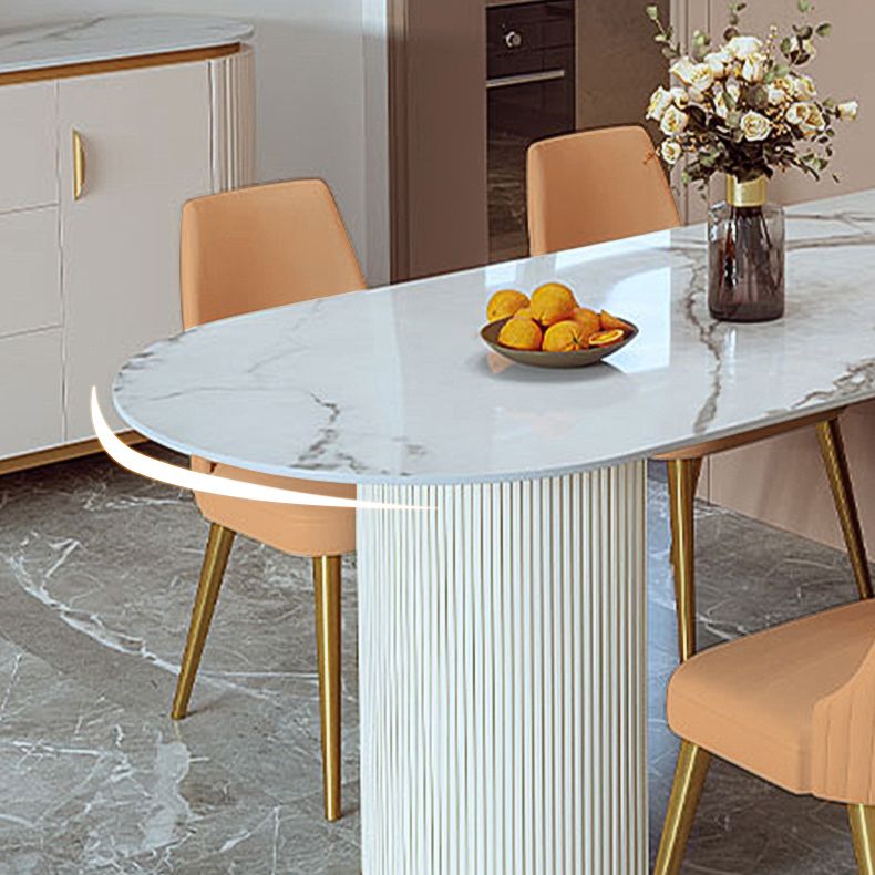 Traditional Luxury Dining Table White Sintered Stone Dining Table for Kitchen Clearhalo 'Dining Tables & Seating' 'Dining Tables' 'dining_table' 'furn' 'furn_dining_table' 'Furniture' 'furniture_dining_table' 'Kitchen & Dining Furniture' 'kitchen' 'kitchen_dining_table' 1200x1200_e0560ecd-81ef-427f-910f-9f07537ce475