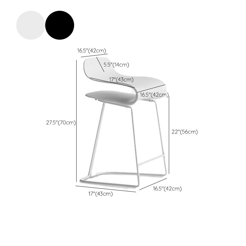 Backrest Armless Counter Stool Modern Iron Bar Stool with Plastic Cushion Clearhalo 'Bar Furniture' 'Bar Stools' 'bar_stools' 'furn' 'furn_bar_stools' 'Furniture' 'Kitchen & Dining Furniture' 1200x1200_e0566b14-bbaf-43a0-bfa4-91e715797faf