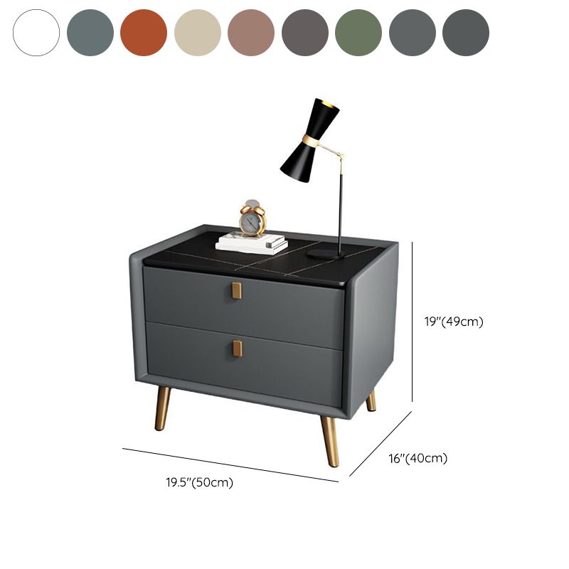 Deux tiroirs à accent contemporain table de chevet de table antique