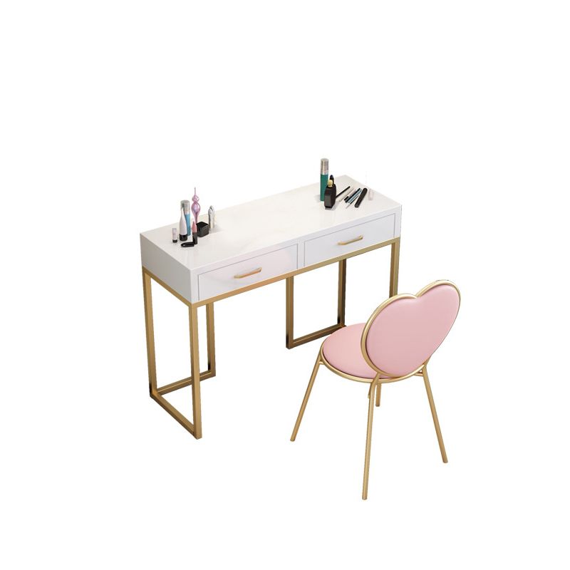 Contador de maquillaje blanco brillante 15.74 "Tablas de tocador de ancho con cajones de almacenamiento