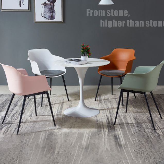 Modern Style Round Dining Table Sintered Stone Table with Tulip Base for Home Use Clearhalo ' dining_table' 'Dining Tables & Seating' 'Dining Tables' 'furn' 'furn_dining_table' 'Furniture' 'furniture_dining_table' 'Kitchen & Dining Furniture' 'kitchen&dining_furn' 'kitchen' 'kitchen_dining_table' 1200x1200_e0576744-4e88-434f-8a82-c9467ba73b72