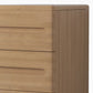 3-Drawer Solid Wood Nightstand Rubber Wood Modern Bedside Cabinet