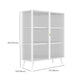 Rectangle Metal Storage Sideboard Contemporary Side Board with Glass Door Clearhalo 'buffet_sideboard' 'Buffets & Sideboards' 'furn' 'furn_buffet_sideboard' 'Furniture' 'Kitchen & Dining Furniture' 1200x1200_e05a07de-aef9-4e4c-9dcf-d75bd641c41f