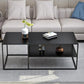 Table basse rectangulaire de 19,68 pouces de hauteur, avec cadre en métal, Table de cocktail