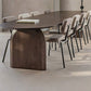 Dennen vaste houten eettafel moderne ovale eettafel met dubbele voetstuk