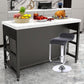 Modern Rolling Kitchen Cart Wood Rectangular Kitchen Island Cart with Drawer