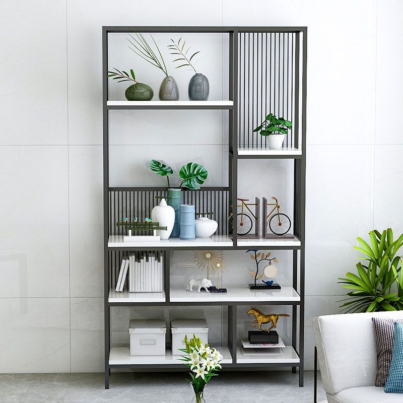 Contemporary Metal Vertical Book Shelf Open Shelf Bookcase For Office