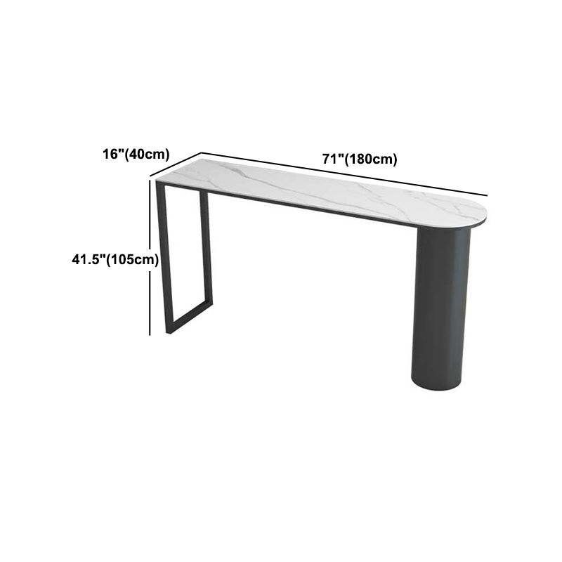 Sintered Stone Top unregelmäßiger Formbartisch Industrie -Bistro -Tisch mit doppelter Sockel