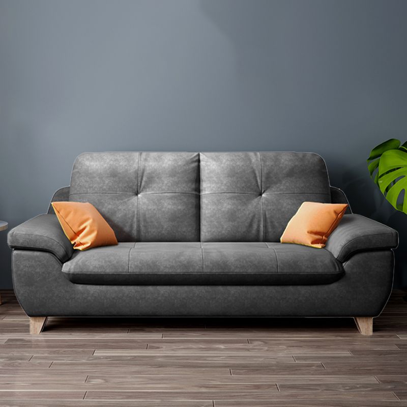 Faux Leather Pillow Top Arm Modern Sofa with Stain Resistant and Water Proof Clearhalo 'furn' 'furn_sofas' 'Furniture' 'furniture_sofas' 'kitchen' 'kitchen_sofas' 'Living Room Furniture' 'Sofa' 'sofas' 1200x1200_e0634c63-64ca-4e68-8d93-1c2290b06aa3