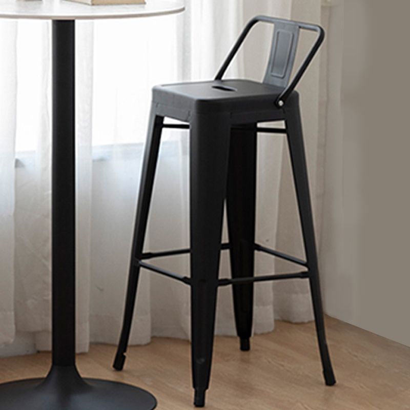 Industrial Low Back Counter Stool Metal Counter Height Stools for Kitchen Clearhalo 'Bar Furniture' 'Bar Stools' 'bar_stools' 'furn' 'furn_bar_stools' 'Furniture' 'Kitchen & Dining Furniture' 1200x1200_e064192a-de52-403d-a19b-a944047069b3
