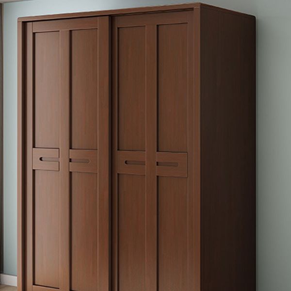 Contemporary Rubberwood Storage Cabinet Sliding Door Cabinet with Legs