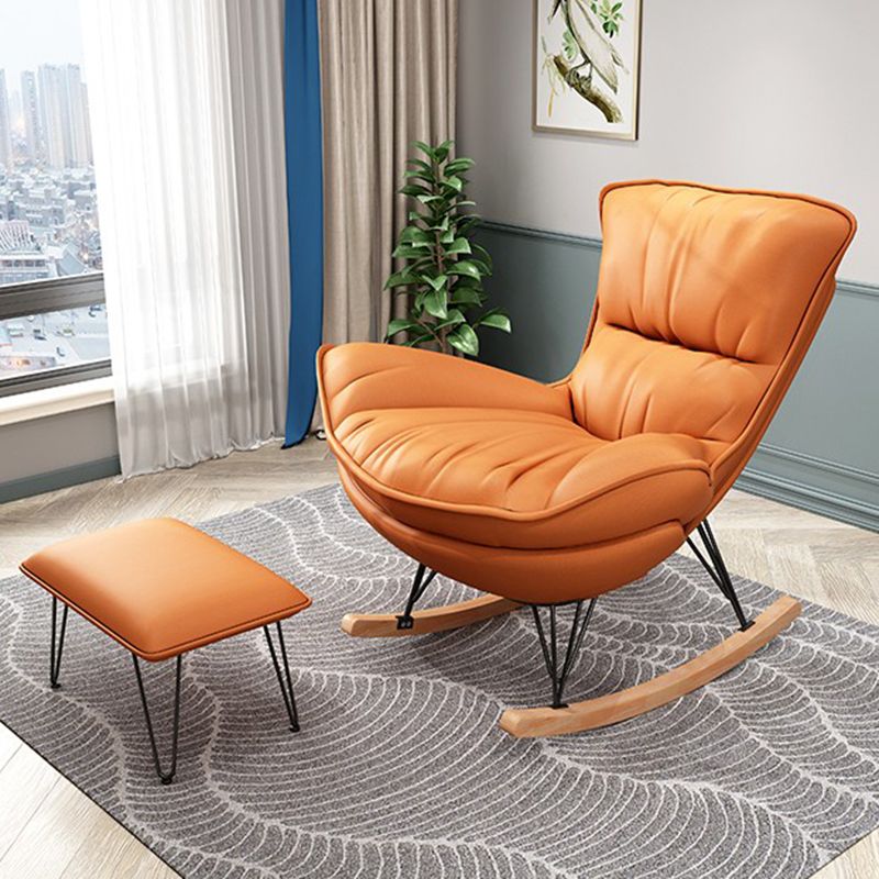 Sedia a dondolo contemporanea tessuto imbottito sedia a dondolo per interni