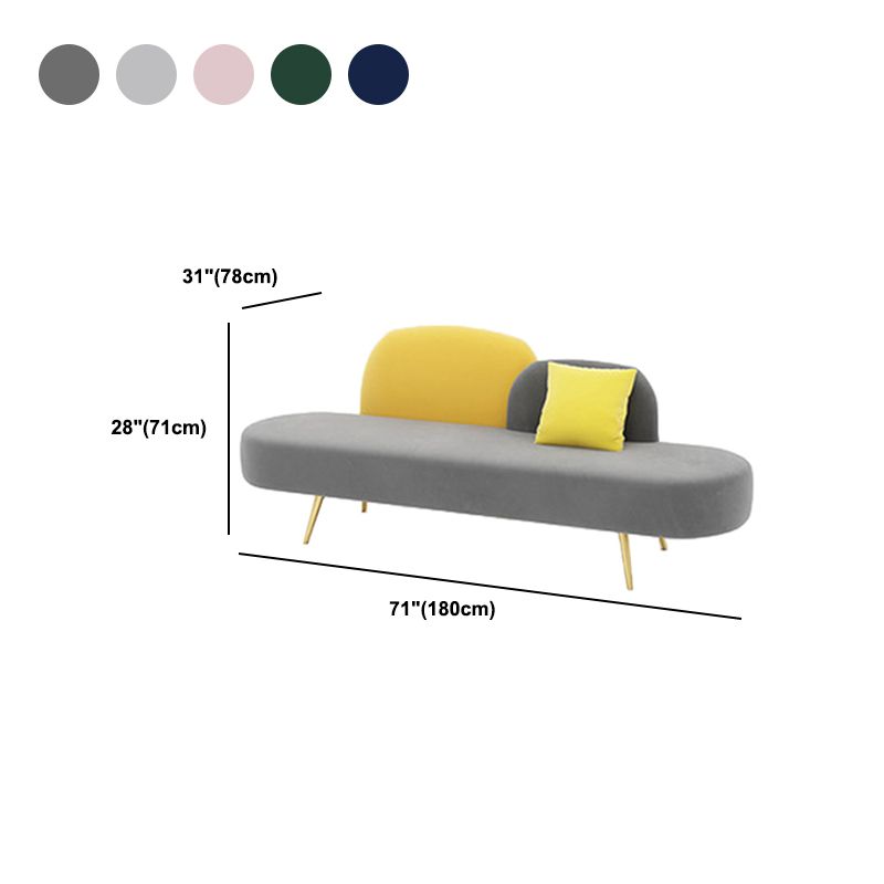 Velvet Sofá sin brazo contemporáneo 30.70 "de amplio sofá estándar para sala de estar