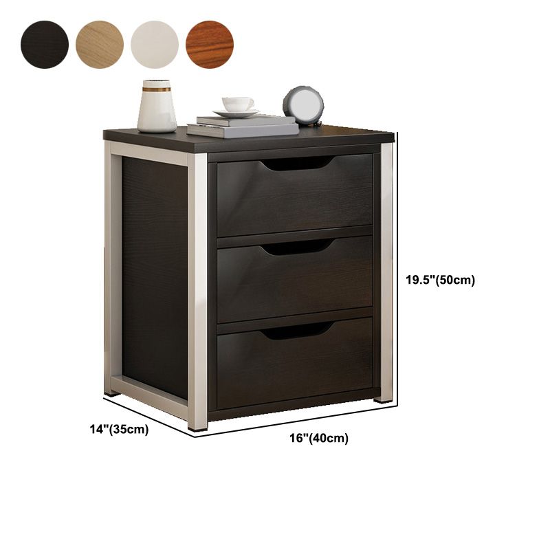 Moderne Holznachtständer 19,6 "hoher Metallrahmen Nachttisch mit Schublade