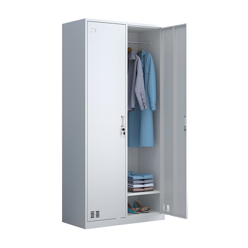Moderne stijl garderobe witte kleur metalen garderobe kast met deuren