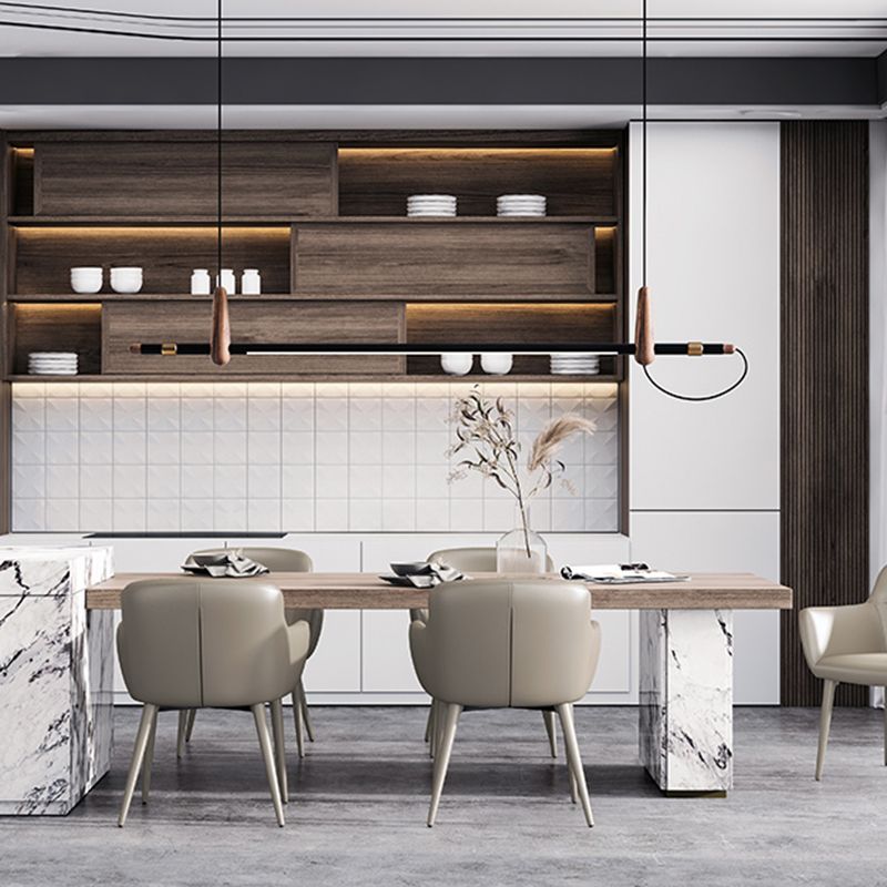 Zeitgenössische künstliche Lederarm -Speisen und Akzentstühle in Grau