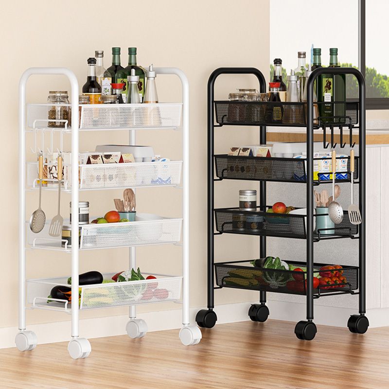 Metal Dining Room Prep Table Open Shelves Rolling Kitchen Trolley Clearhalo 'furn' 'furn_kitchen_islands_carts' 'Furniture' 'Kitchen & Dining Furniture' 'Kitchen Islands & Carts' 'kitchen_islands_carts' 1200x1200_e06885e4-d9ee-49fe-b622-284efd3b5bbd