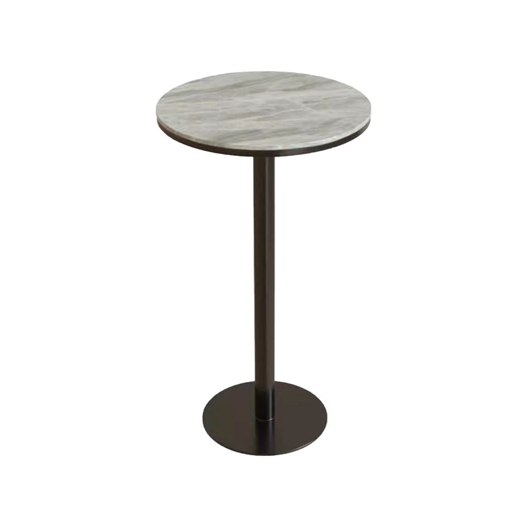 Industrial Round Bar Table Set 1/2/3 Pieces Stone Counter Table with Solid Back Stools Clearhalo 'Bar Furniture' 'furn' 'furn_home_bar_bar_sets' 'Furniture' 'Home Bars & Bar Sets' 'home_bar_bar_sets' 'Kitchen & Dining Furniture' 1200x1200_e068c002-b78e-455a-ad2a-593fbc4d1f1e