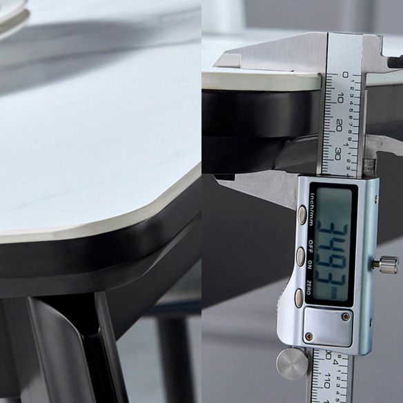 Fixed Sintered Stone Top Kitchen Table Set with 4 Legs Base Dining Furniture for Home Clearhalo 'Dining Room Sets' 'Dining Tables & Seating' 'dining_room_set' 'furn' 'furn_dining_room_set' 'Furniture' 'furniture_dining_room_set' 'Kitchen & Dining Furniture' 'kitchen&dining_furn' 'kitchen' 1200x1200_e06a7236-215b-405f-931d-3d19ebcadbdf