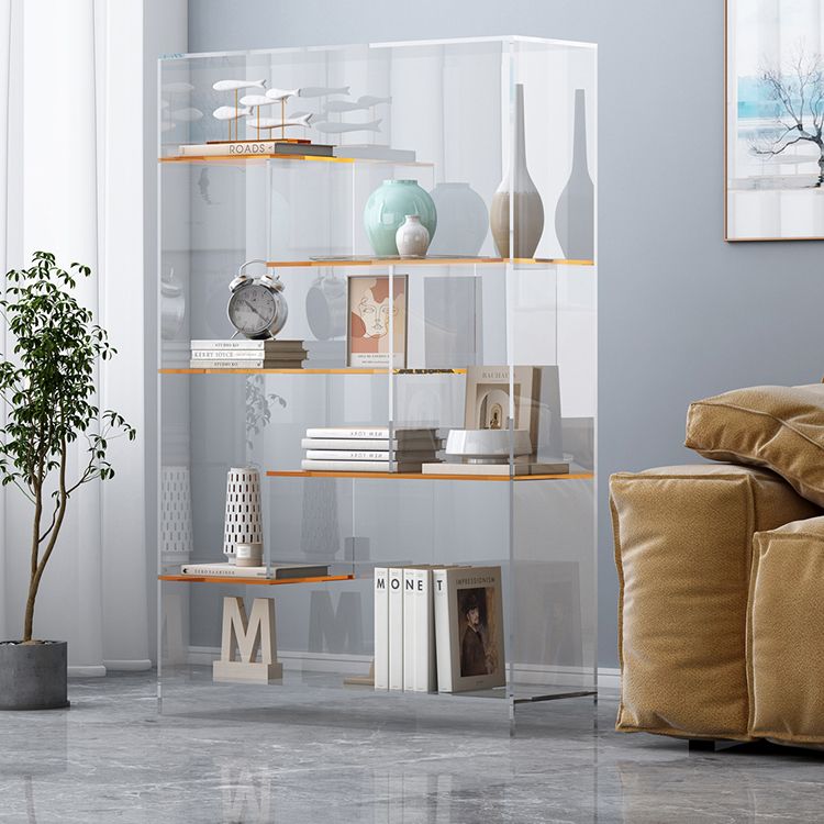 Contemporary Closed Back Standard Bookshelf Acrylic Bookcase Clearhalo 'Bookcases' 'furn' 'furn_bookcases' 'Furniture' 'Office Furniture' 1200x1200_e06b39e5-8e6c-430d-92cb-4939a59b09c1