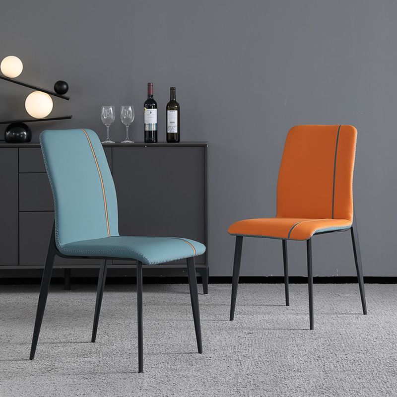 Chaises de salle à manger contemporaines chaises de salle à manger sans bras en cuir pour la maison