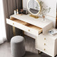 15.74 "tocador ancho con 5 cajones de almacenamiento Mesa de tocador de crema estilo glam