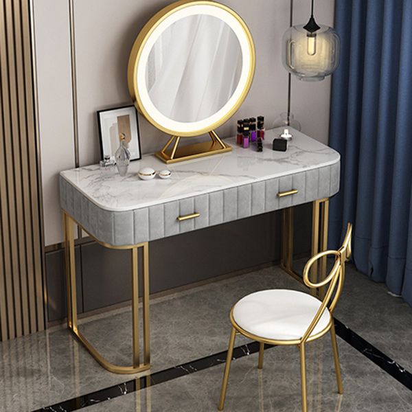 Tavolo da toeletta da top vanità in marmo glam da 29,5 "con 2 cassetti